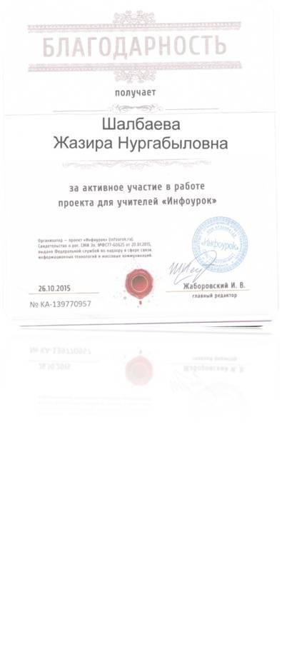 Мектеп директорының сертификаттары